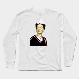 Frida Kahlo Pop Art Portrait Long Sleeve T-Shirt